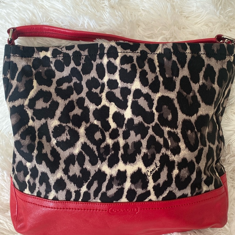 COACH PARK OCELOT PRINT HOBO CROSSBODY BAG preowned. Excellent condition.